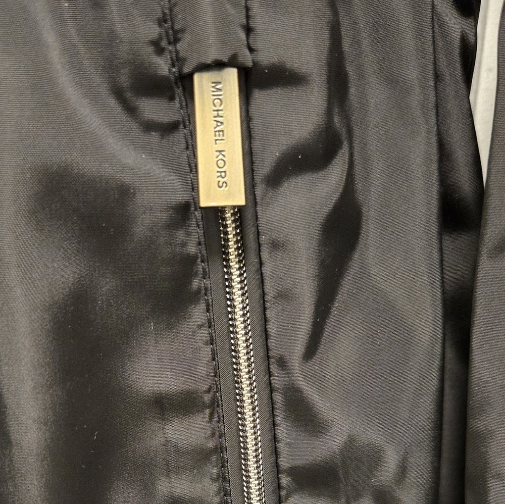 NWT Michael Kors Black Rain Jacket Coat Medium - Picture 12 of 12